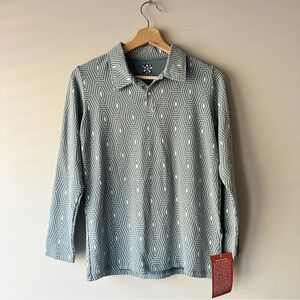 KicKee Pants Geometric Print Collared Long Sleeve Shirt